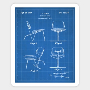 Eames Chair Patent - Designer Modern Design Art - Blueprint Sticker